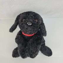 Yangjee Stuffed Plush Black Puppy Dog Red Collar Beanbag 12&quot; - £79.51 GBP