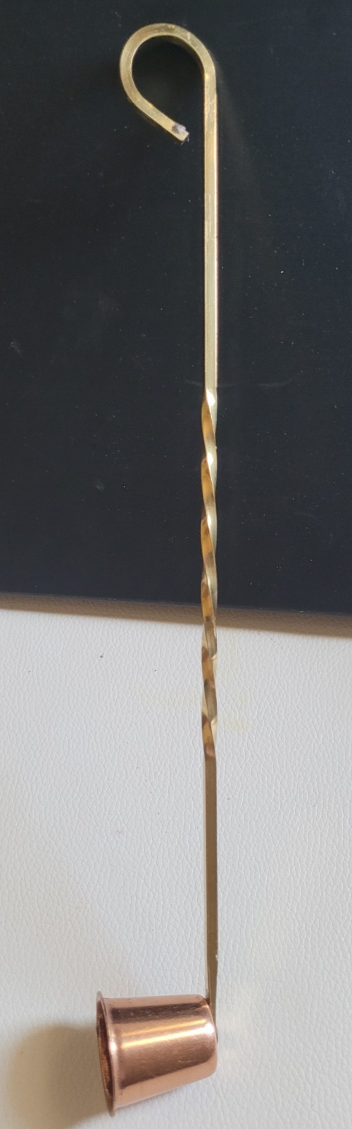 Metal Candle Snuffer &quot;Gold Tone&quot; 11 Inches Long Collectible Decorate - $10.99