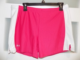 UNDER ARMOUR HEAT GEAR HOT PINK ATHLETIC RUNNING SHORTS SIZE S  WOMEN&#39;S - $18.00