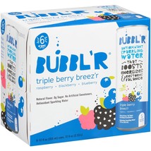 BUBBL&#39;R triple berry breez&#39;r, Antioxidant Sparkling Water with Natural C... - £9.53 GBP