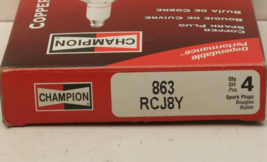 LOT OF Four 4 Champion RCJ8Y Copper Plus Resistor Spark Plugs  Stock No. 863 - £10.81 GBP