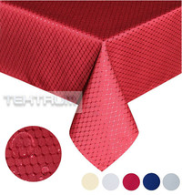 Tektrum 70&quot;X70&quot; Square Waffle Tablecloth-Waterproof/Spill Proof - Red - £18.34 GBP
