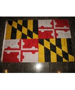 AES 5x8 Embroidered Sewn Solarmax State of Maryland Nylon Flag 5&#39;x8&#39; Ban... - £63.11 GBP