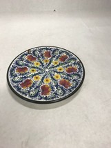 Vintage CERAMR  SPAIN hand painted flower ART Pottery 7 inch wall hangin... - $39.59
