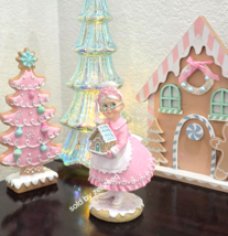 Christmas Pink Mrs Claus Baker Gingerbread House Figurine Figure Bakery ... - $48.79 CAD