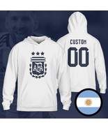 Argentina Custom Name Champions 3 Stars FIFA World Cup 2022 White Hoodie - $68.37 CAD+