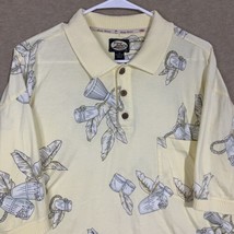 Tommy Bahama Polo Shirt Mens Size Medium Short Sleeve Yellow Palm Leaf B... - $18.00