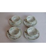 VINTAGE THEODORE HAVILAND SET OF 4 CUPS &amp; SAUCERS ANTONETTE LIMOGES RG90 - $45.00