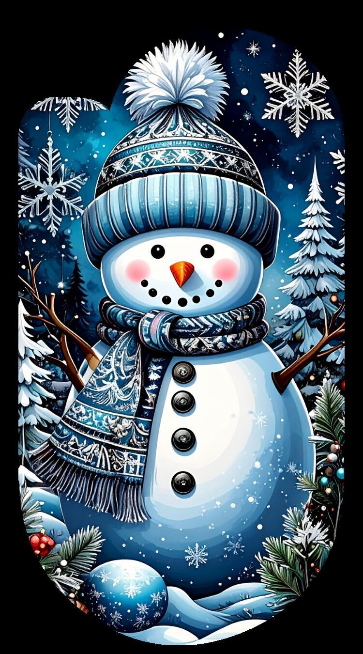 Winter Christmas Snowman Paperclip Design Clipart 120PNG Digital Download  Item image 7