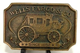 Vtg Wells Fargo Solid Brass Belt Buckle-BAF - $32.71