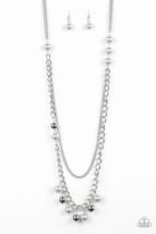 Paparazzi Modern Musical Silver Necklace - New - $4.50