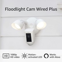 Motion-Activated 1080P Hd Video Ring Floodlight Cam Wired Plus, White (2021 - £203.57 GBP