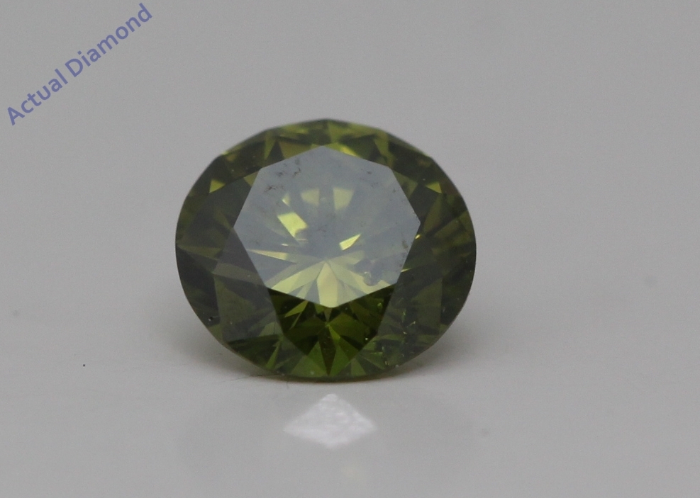 Round Cut Loose Diamond (0.58 Ct,Green(Irradiated) Color,SI2 Clarity) Item image 3