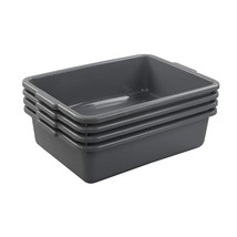 Utility Bus Boxes, 13 L Gray Commercial Bus Tubs, 4-Pack By Xowine. - £32.65 GBP