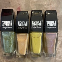 4 Sally Hansen TRIPLE SHINE Nail Polish Pool Party-great White- Statemen... - $9.01