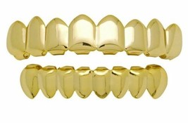 14K Gold Electroplated Custom 8 Top 8 Bottom Mouth Teeth Grillz Player Pro Model - £7.11 GBP