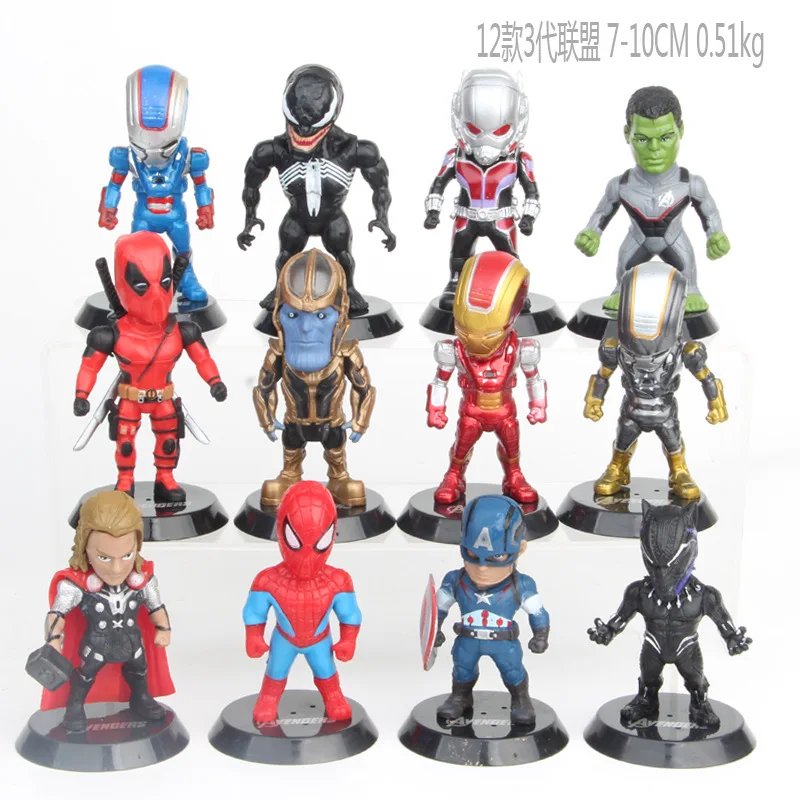 12pcs/set Marvel Avengers Deadpool Thanos Ironman Spiderman Thor Venom Antman - £22.82 GBP