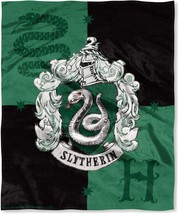 Harry Potter Slytherin House Crest Silk Touch Throw 50" X 60"- Slytherin - £37.12 GBP