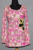 Leg Avenue Flower Power Peace Signs Bell Sleeves Metal Ring Side Dress Wm&#39;s S/M - £21.57 GBP