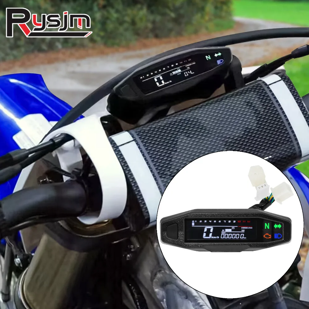Waterproof Mini Universal LCD Digital Motorcycle Speedometer Odo-meter Electric - £12.30 GBP+