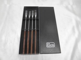 Old Vtg Etco Danish Modern Flatware SHISH-KABOB Skewers Utensils Set 4 Stainles - £39.56 GBP