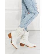 Women Scrunch Cowboy Boots, Snow Boots Women, White Cowbo... - $56.80