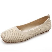 Womens Stretch knitted breathable cozy work shoes slip-on fashion ladies flats l - £19.91 GBP