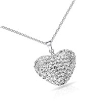 Pave Crystal Heart Necklace - £41.83 GBP