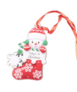 Baby&#39;s First Christmas Personalized Tree Ornament Stocking Theme - $6.83 CAD