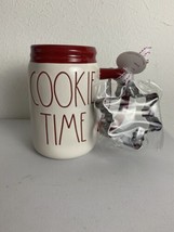 RAE DUNN Holiday Christmas &quot;COOKIE  TIME &quot; Mason Jar Mug With Cookie Cut... - £22.21 GBP