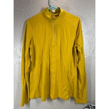 Dover Saddlery Womens 1/4 Zip Pullover Long Sleeve Yellow Short Top Size XL - $24.95
