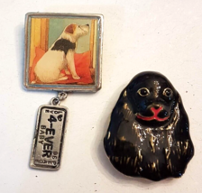 VTG DOG PIN LOT 1999 Marjolein Bastin with Dangle &amp; Black Cocker Spaniel - £15.61 GBP