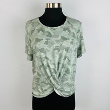 Velocity Womens XL Short Sleeve Green Tones Camouflage Round Neck Cap Sleeves - £12.61 GBP