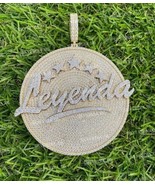 Men&#39;s Disk Custom Name Pendant 925 Sterling Silver 3.88 Ct Round Real Mo... - €310,66 EUR