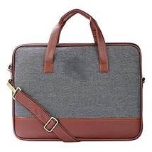 15.6 Fabric and Leather Laptop, MacBook Shoulder Messenger Office Bag for Men an - £37.26 GBP