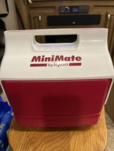 Vintage MiniMate By Igloo Cooler/ Lunch Box 6-pack Red/ White Made in USA - $13.98