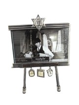 Mud Pie Bar Mitzvah Picture Photo Frame Silver Easel Style Dangle Holds 3.5 x 5  - $19.68