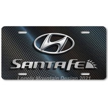 Hyundai Santa Fe Inspired Art on Carbon FLAT Aluminum Novelty License Tag Plate - £14.14 GBP