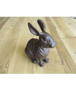 Large Cast Iron RABBIT Easter BUNNY Garden Statue RUSTIC Home Decor  7&quot; ... - $36.99