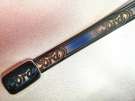 FORD BLUE Genuine Leather Cowhide Belt &amp; Matching Leather BUCKLE NEW! - $39.55