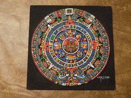 Mexican Mayan Aztec Sun Calendar/Stone Dial Wall Hanging Volcanic Rock Art - £31.14 GBP