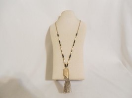 Department Store  31&quot;Gold Tone Beaded Tassel Pendant Necklace F112 $34 - £8.27 GBP
