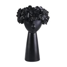 Creative Vase Girl Head Statue Planter Home Decor Resin Flower Pot Ornament - £33.97 GBP