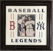 Ted Williams &amp; Joe DiMaggio Signed Autographed 8x10 Photo Signed 22x22 Framed Ma - £396.22 GBP