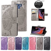 Butterfly Leather Wallet Card Slot Stand Case Cover For Galaxy S10/S9/S8 Note9/8 - £49.11 GBP
