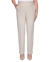 Alfred Dunner Women&#39;s Straight Pull On Pants Size 10 SHORT Almond New - £18.97 GBP