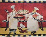 Set of 4 Thin Fabric Placemats, 12&quot;x18&quot;, 2 FAT CHEFS &amp; A DOG IN THE KITC... - $16.82