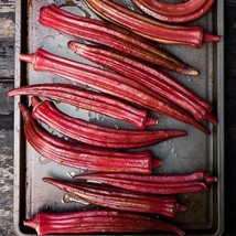 100 Red Burgundy  Okra Seeds Non-Gmo Heirloom  From US - £7.61 GBP