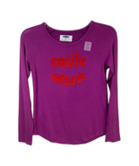 Old Navy Girls Smile Often Purple Long Sleeve Shirt Stretch Pullover L 1... - £20.54 GBP
