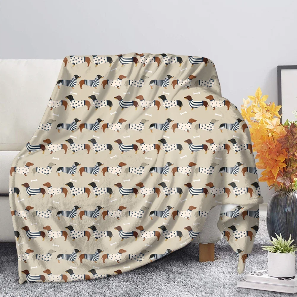 Dachshund Blanket Fluffy Soft Warm Sausage Dog Throw Blankets for Bed Sofa - £16.76 GBP+